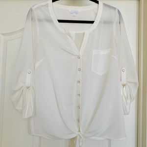 Sheer button down blouse